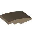Dark Tan Slope, Curved 4 x 2