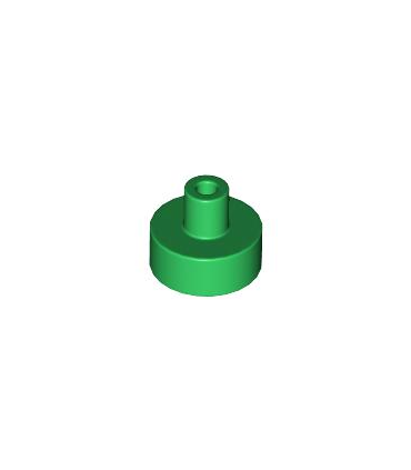Green Tile, Round 1 x 1 with Bar and Small Pin Hole