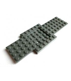 Dark Bluish Gray Vehicle, Base 6 x 16 x 2/3 with 4 x 4 Recessed Center and 4 Holes