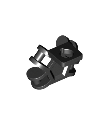Black Minifigure Neck Bracket with 4 Angled Bar Handles