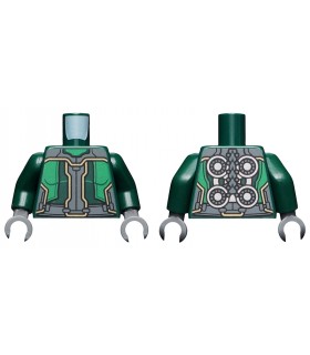 D. Green Torso - Dark Bluish Gray / Green Panels, Gold Accents, Silver Circles / Dark Green Arms / Dark B. Gray Hands