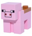 Minecraft Pig with Saddle (2 x 2 Modified Tile, Plain Snout with Black Outline) - Brick Built