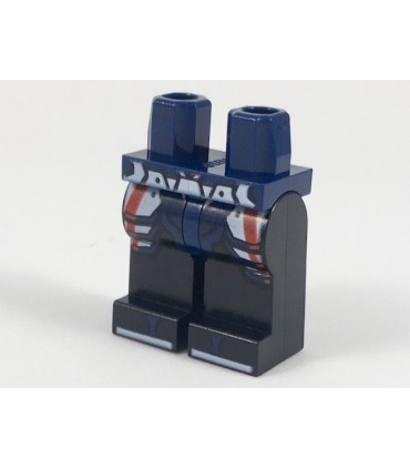 Dark Blue Hips and Black Legs with Red and White Armor, Dark Blue Zori Sandals with White Soles Pattern
