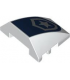 White Wedge 4 x 3 Triple Curved No Studs with Dark Blue and Silver Police Star Badge Logo Pattern
