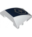 White Wedge 4 x 3 Triple Curved No Studs with Dark Blue and Silver Police Star Badge Logo Pattern