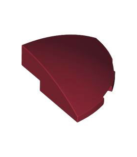 Dark Red Slope, Curved 3 x 3 Corner Round