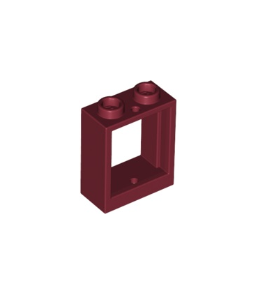 Dark Red Window 1 x 2 x 2 Flat Front