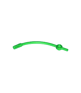 Bright Green Bar Curved with Axle 1L and 1 x 1 Round Plate End