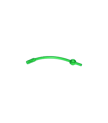 Bright Green Bar Curved with Axle 1L and 1 x 1 Round Plate End