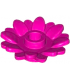 Magenta Plant Flower 2 x 2 Round with 16 Petals (Sunflower) with Open Stud