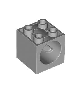 Light Bluish Gray Brick, Modified 2 x 2 x 1 2-3 with Hole for Gear Worm Screw 6L