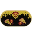 Tan Tile, Round 2 x 4 Oval Pizza, Medium Nougat Slices with Green Peppers,Olives and Mushrooms, Yellow Cheese 3 and 2 Pattern