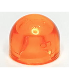 Trans-Orange Brick, Round 1 x 1 x 2/3 Dome Top