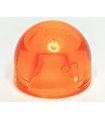 Trans-Orange Brick, Round 1 x 1 x 2/3 Dome Top