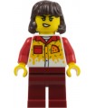 Pizza Delivery Driver - Female, Dark Red Legs, Dark Brown Hair Mid-Length
