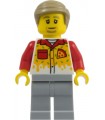 Pizza Delivery Driver - Male, Light Bluish Gray Legs, Dark Tan Hair