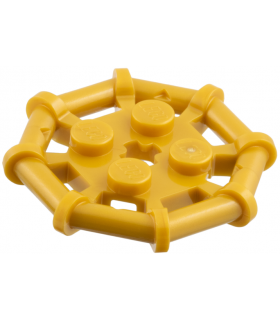 Pearl Gold Plate, Modified 2 x 2 with Bar Frame Octagonal, Reinforced, Completely Round Studs
