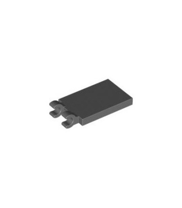 Dark Bluish Gray Tile, Modified 2 x 3 with 2 Clips (thick open O clips)