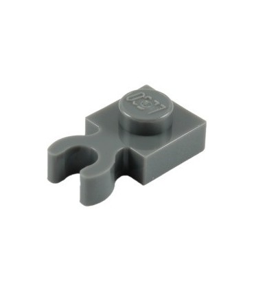 Dark Bluish Gray Plate, Modified 1 x 1 with Clip Vertical - Type 4 (thick open O clip)