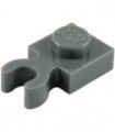 Dark Bluish Gray Plate, Modified 1 x 1 with Clip Vertical - Type 4 (thick open O clip)