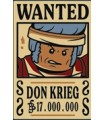 Tan Tile 2 x 3 with Wanted Poster with Black 'WANTED' 'DON KRIEG' (Berry) '17.000.000' Pattern