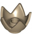 Dark Tan Minifigure, Headgear Crown Eggshell with 5 Points and Center Stud