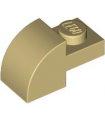 Tan Slope, Curved 2 x 1 with Recessed Stud