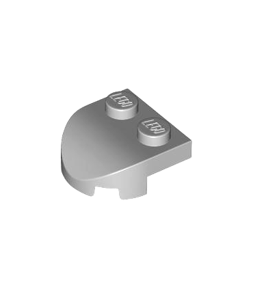 Light Bluish Gray Brick, Round 2 x 2 x 2/3 Half Circle Extended with 2 Studs and Curved Top