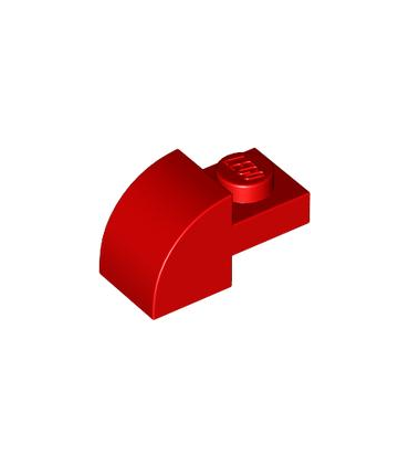 Red Slope, Curved 2 x 1 with Recessed Stud