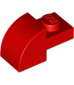 Red Slope, Curved 2 x 1 with Recessed Stud