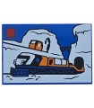 Blue Tile 2 x 3 with LEGO City Set Box Art Set 60470 Explorer Train Pattern