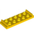 Yellow Plate, Modified 2 x 6 with Inset Panels on Both Ends