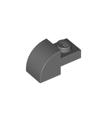 Dark Bluish Gray Slope, Curved 2 x 1 with Recessed Stud