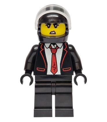 Police - City Bandit Crook Female, Black Tuxedo with Red Tie, Black Legs, Black Helmet