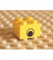 Yellow Brick 2 x 2 with Eye without White Pattern on Two Sides, Centered