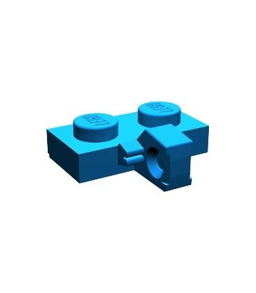 Blue Hinge Plate 1 x 2 Locking with 1 Finger on Side with Bottom Groove