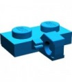 Blue Hinge Plate 1 x 2 Locking with 1 Finger on Side with Bottom Groove