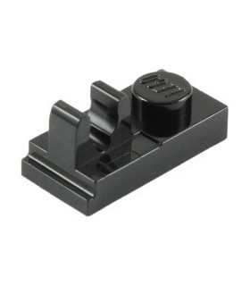 Black Plate, Modified 1 x 2 with Clip on Top