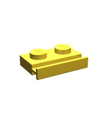 Yellow Plate, Modified 1 x 2 with Door Rail