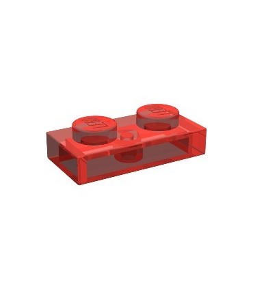Trans-Red Plate 1 x 2