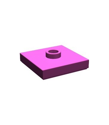 Magenta Plate, Modified 2 x 2 with Groove and 1 Stud in Center