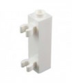 White Brick, Modified 1 x 1 x 3 with 2 Clips Vertical - Hollow Stud