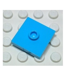 Medium Azure Plate, Modified 2 x 2 with Groove and 1 Stud in Center