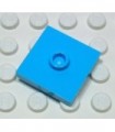 Medium Azure Plate, Modified 2 x 2 with Groove and 1 Stud in Center