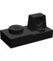 Black Hinge Plate 1 x 2 Locking with 1 Finger On Top