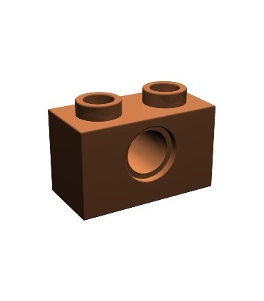 Reddish Brown Technic, Brick 1 x 2 with Hole
