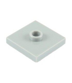 Light Bluish Gray Plate, Modified 2 x 2 with Groove and 1 Stud in Center