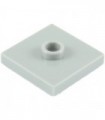 Light Bluish Gray Plate, Modified 2 x 2 with Groove and 1 Stud in Center