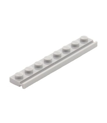 Light Bluish Gray Plate, Modified 1 x 8 with Door Rail