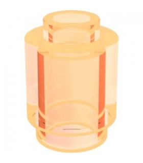 Trans-Neon Orange Brick, Round 1 x 1